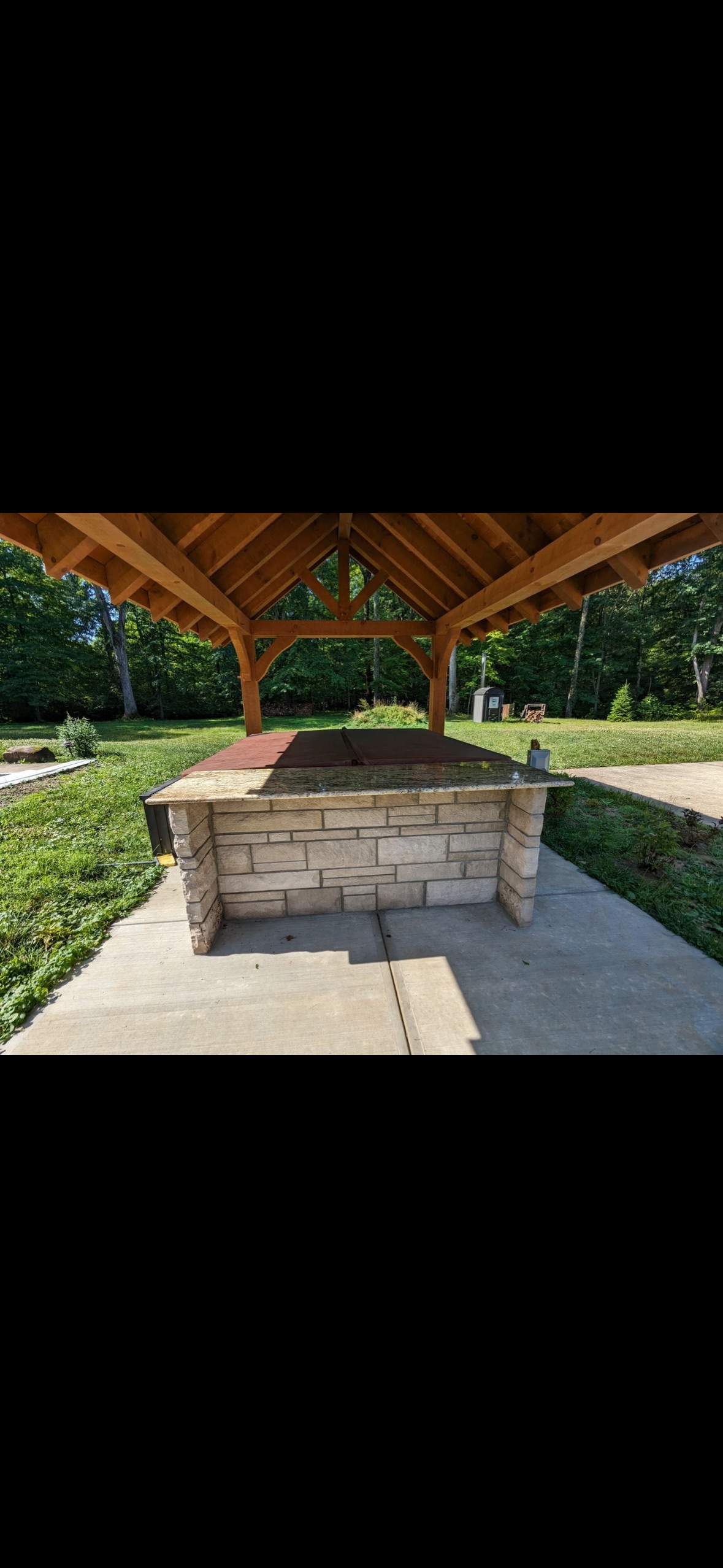 Outdoor Hot Tub Bar (Masonry Base & Cap) — after