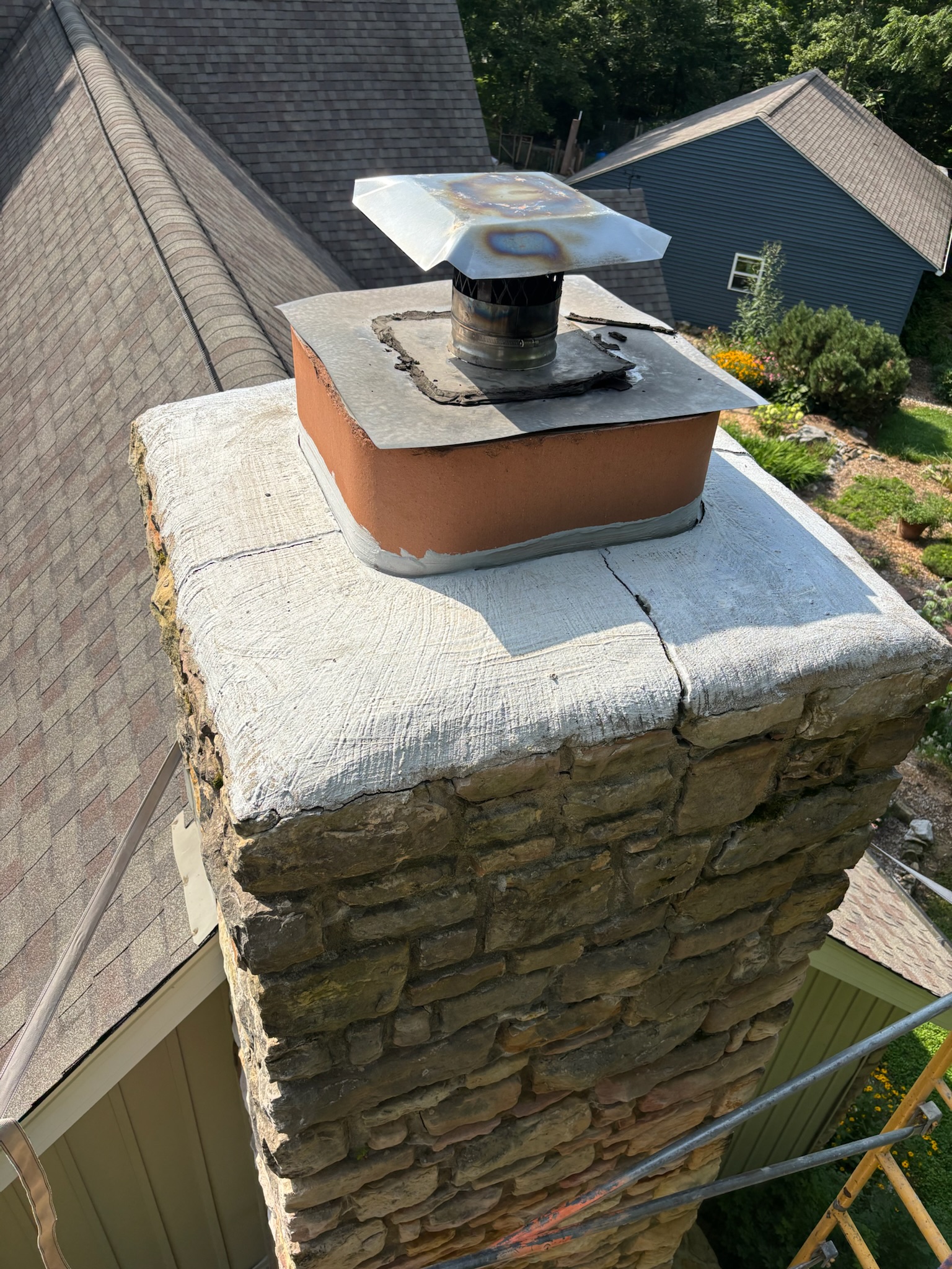 Chimney Crown Crack Repair — before